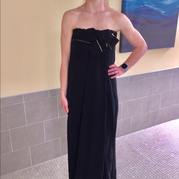 RARE!! LANVIN sz 10 VTG Empire black silk evening gown - Picture 8 of 8